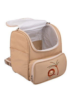 MOCHILA SAFARI - BEGE COM LISTRAS
