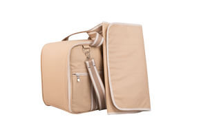 MALA DE MÃO SAFARI - BEGE COM LISTRAS