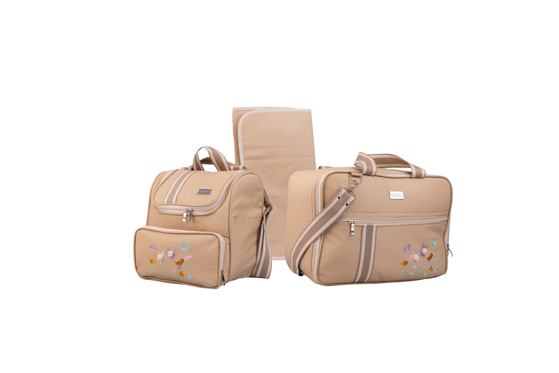 MALA DE MÃO  JARDIM - BEGE COM LISTRAS