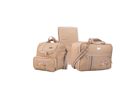 MALA DE MÃO  JARDIM - BEGE COM LISTRAS