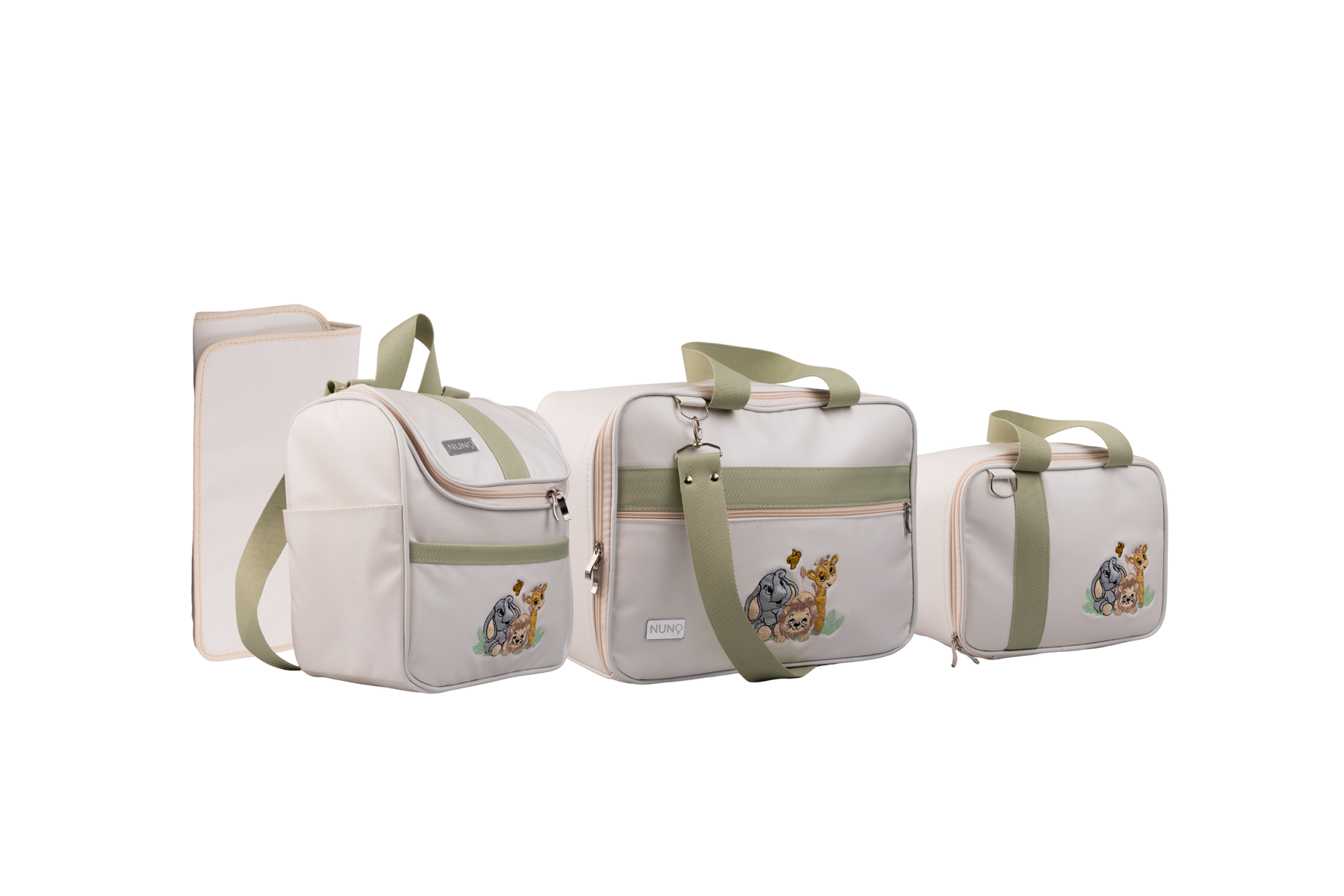 MALA DE MÃO  FAUNA - OFF WHITE COM VERDE CLARO