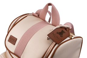 MOCHILA  CARTEIRO - BEGE COM ROSÊ