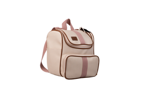 MOCHILA  CARTEIRO - BEGE COM ROSÊ