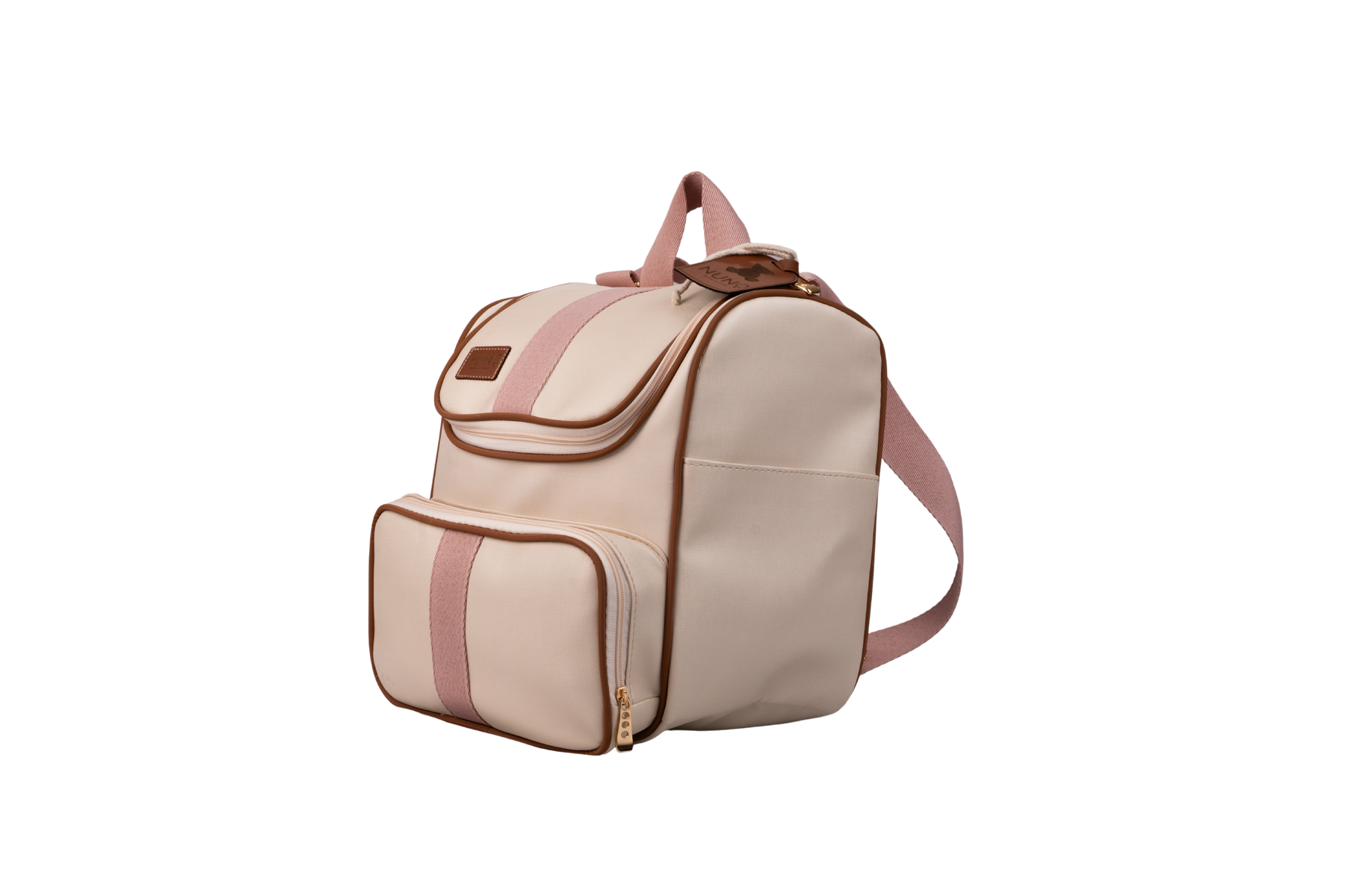 MOCHILA  CARTEIRO - BEGE COM ROSÊ