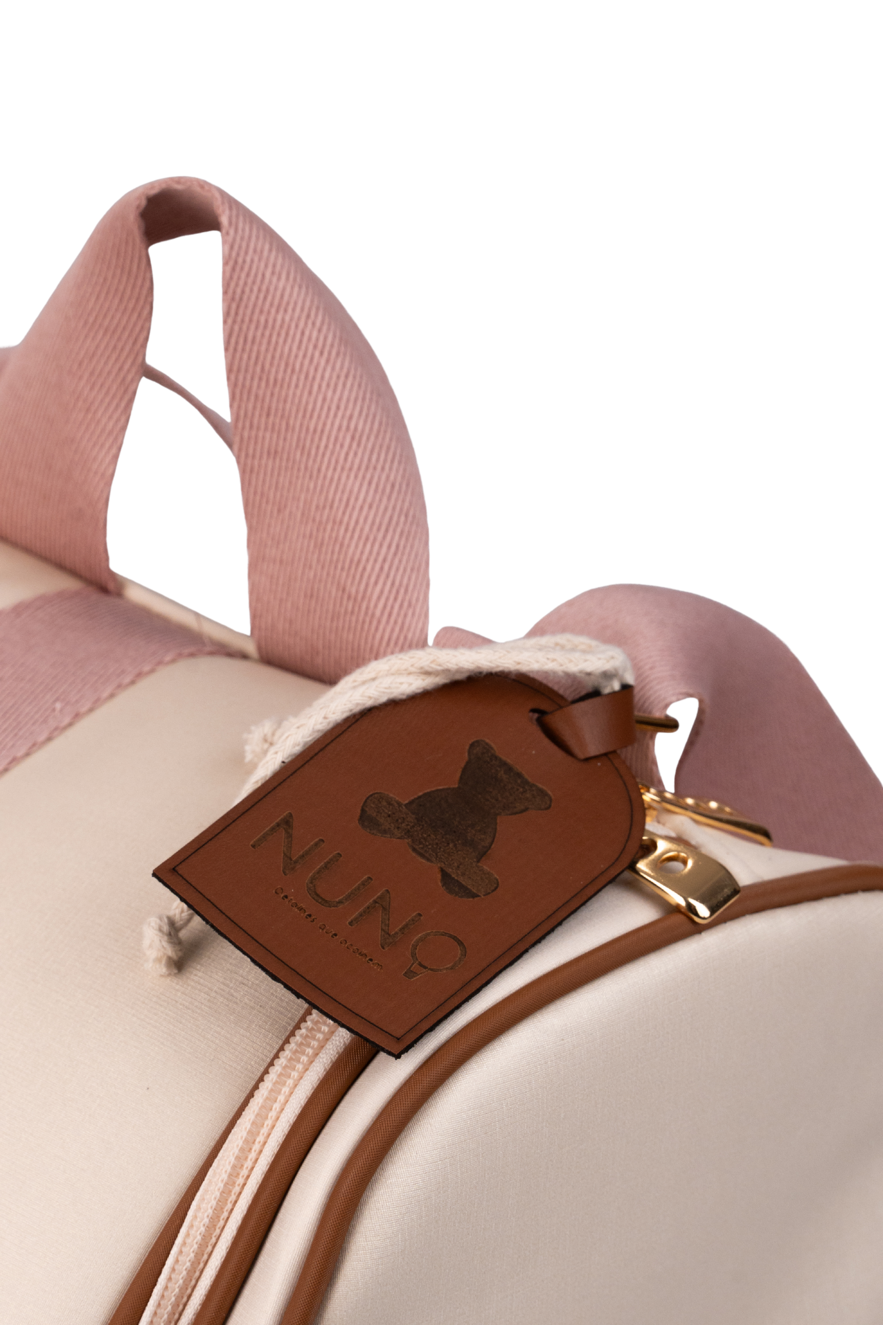 MOCHILA  CARTEIRO - BEGE COM ROSÊ