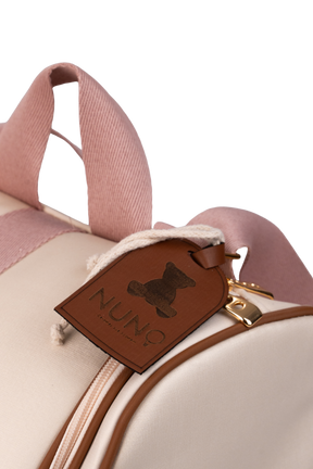 MOCHILA  CARTEIRO - BEGE COM ROSÊ