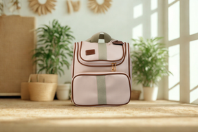 MOCHILA  CARTEIRO - BEGE COM MARROM CLARO LISTRADO