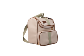 MOCHILA  CARTEIRO - BEGE COM MARROM CLARO LISTRADO