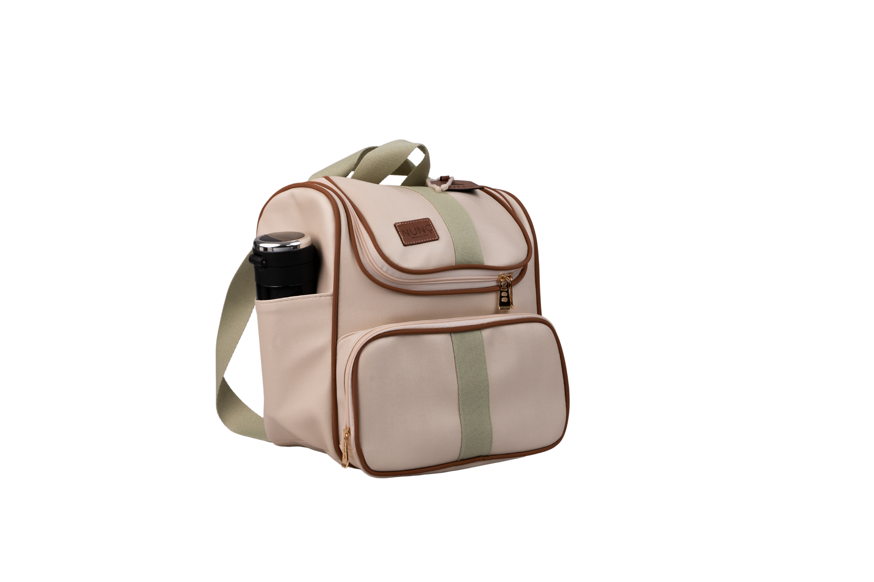 MOCHILA  CARTEIRO - BEGE COM MARROM CLARO LISTRADO