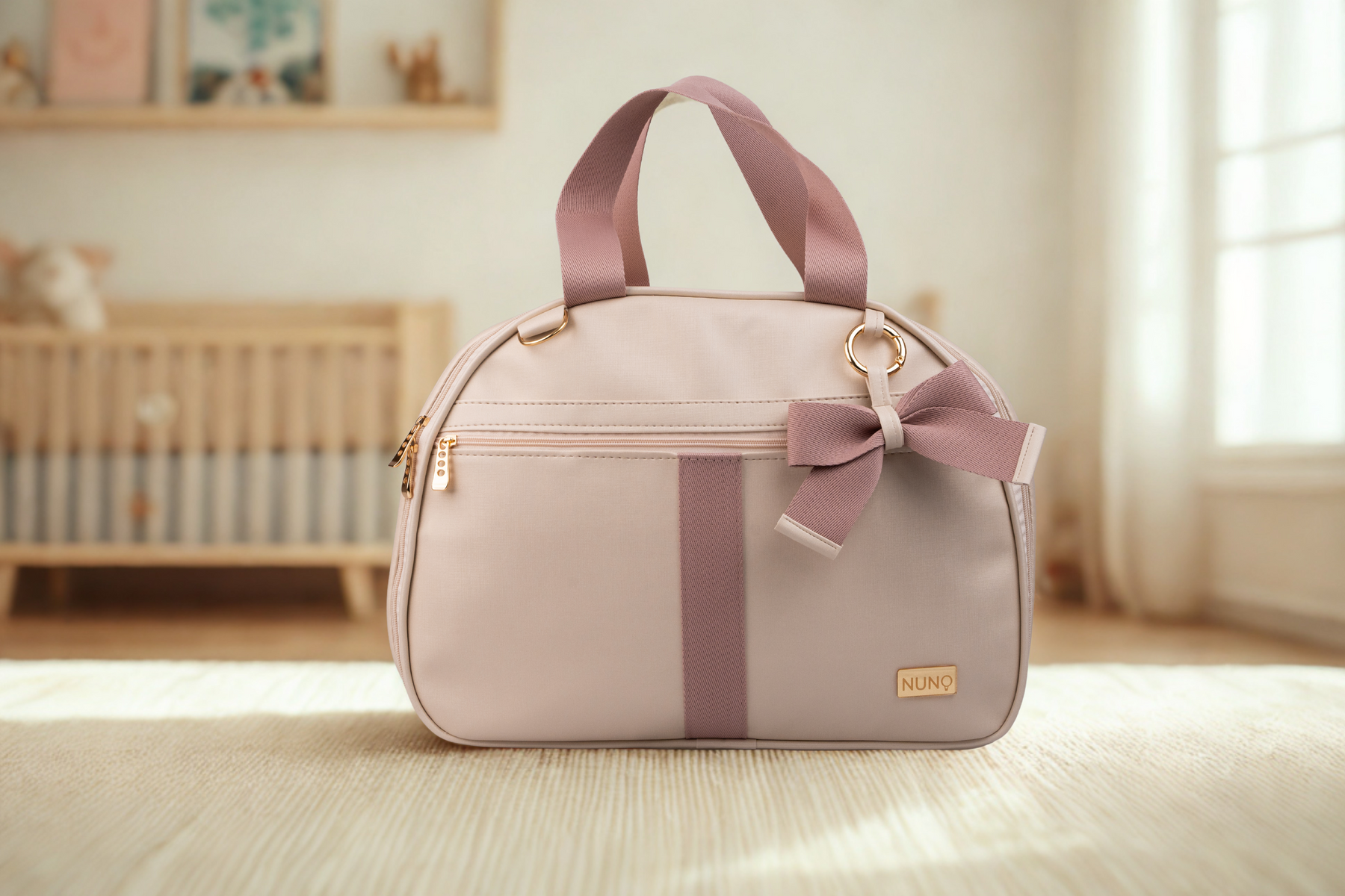 MALA DE MÃO CLASSIC - BEGE COM ROSÊ