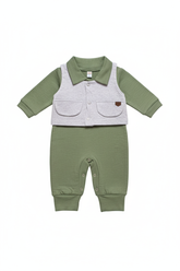 MACACÃO GABRIEL VERDE MILITAR - 0-6 MESES