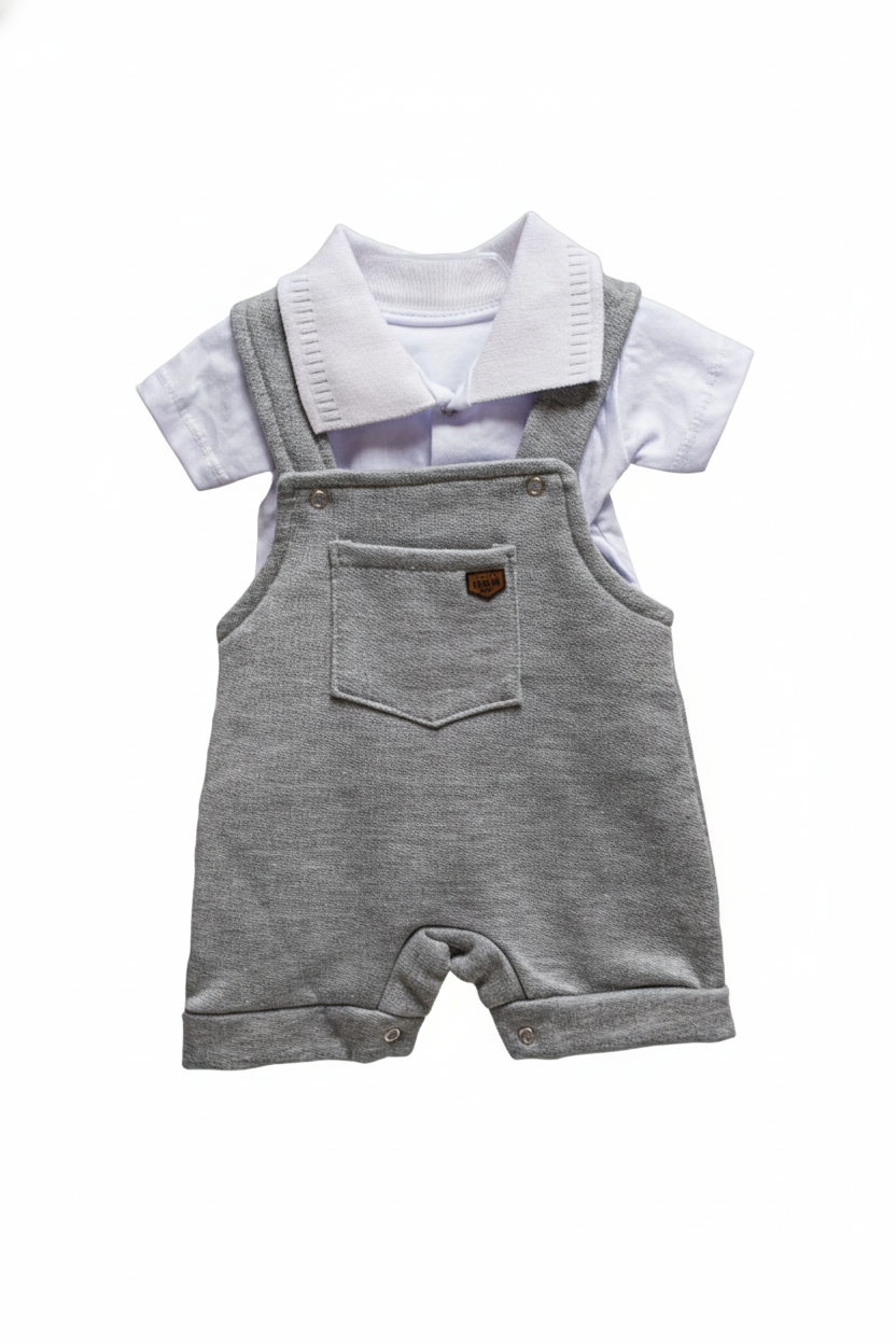 MACAQUINHO JOÃO ALÇA E GOLA CINZA -  TAM P