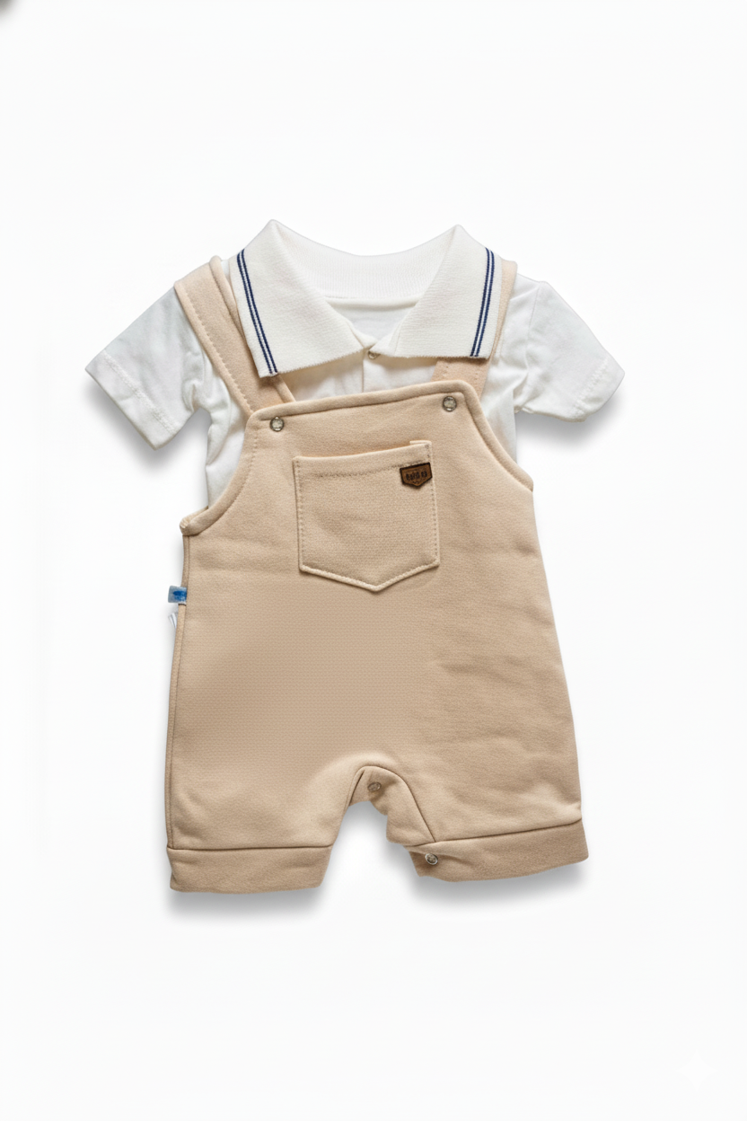 MACAQUINHO JOÃO ALÇA E GOLA BEGE -  TAM P