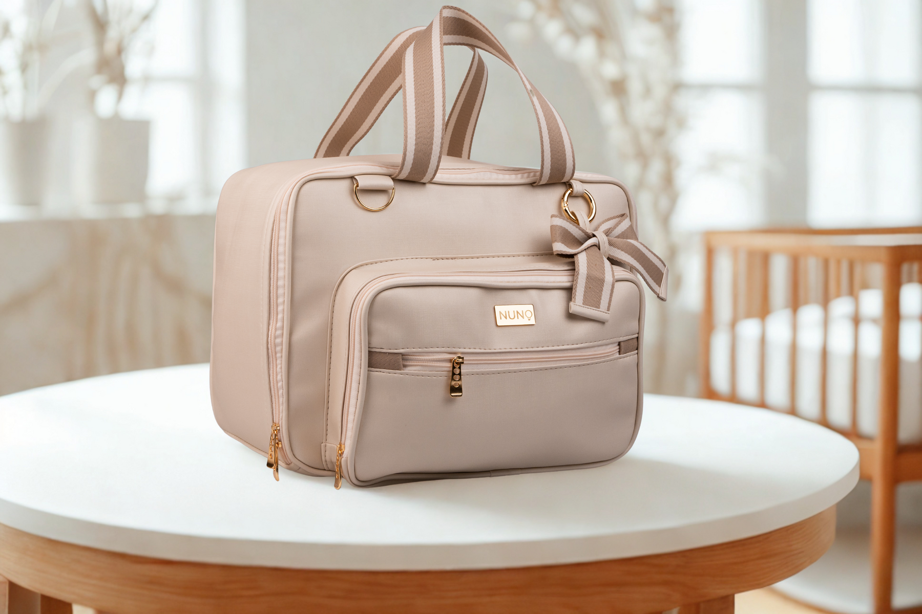 MALA DE MÃO VIENA - BEGE LISTRADO