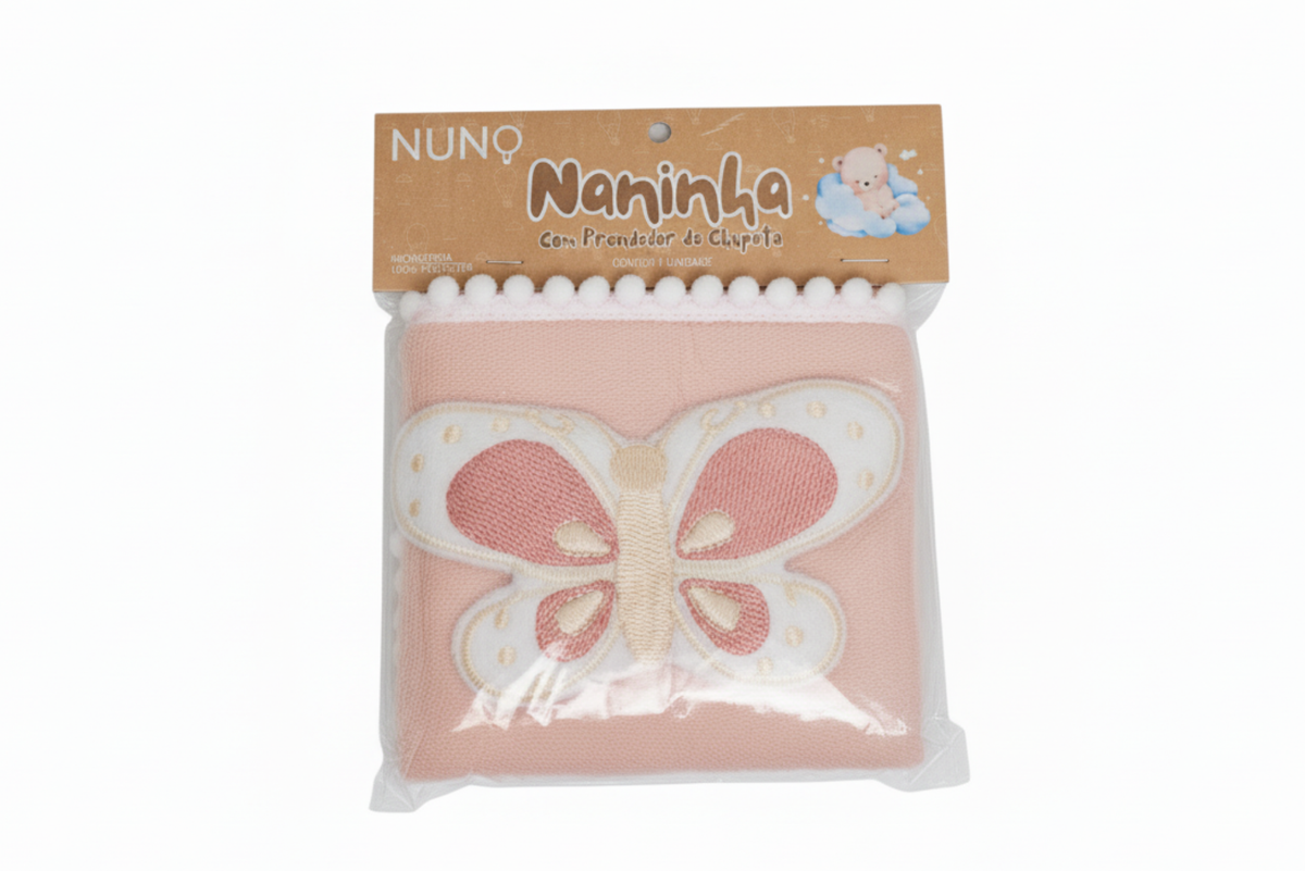 NANINHA FEMININA BORBOLETA ROSA